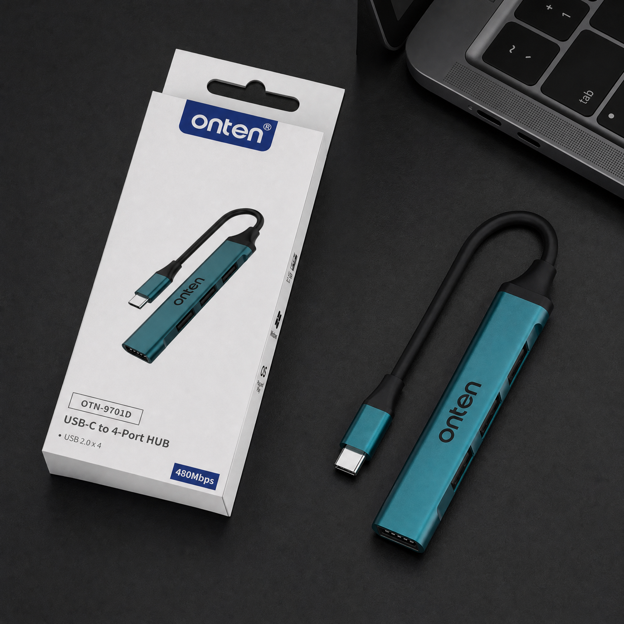 OTN-9701D ONTEN USB C 2.0 HUB 4 Port