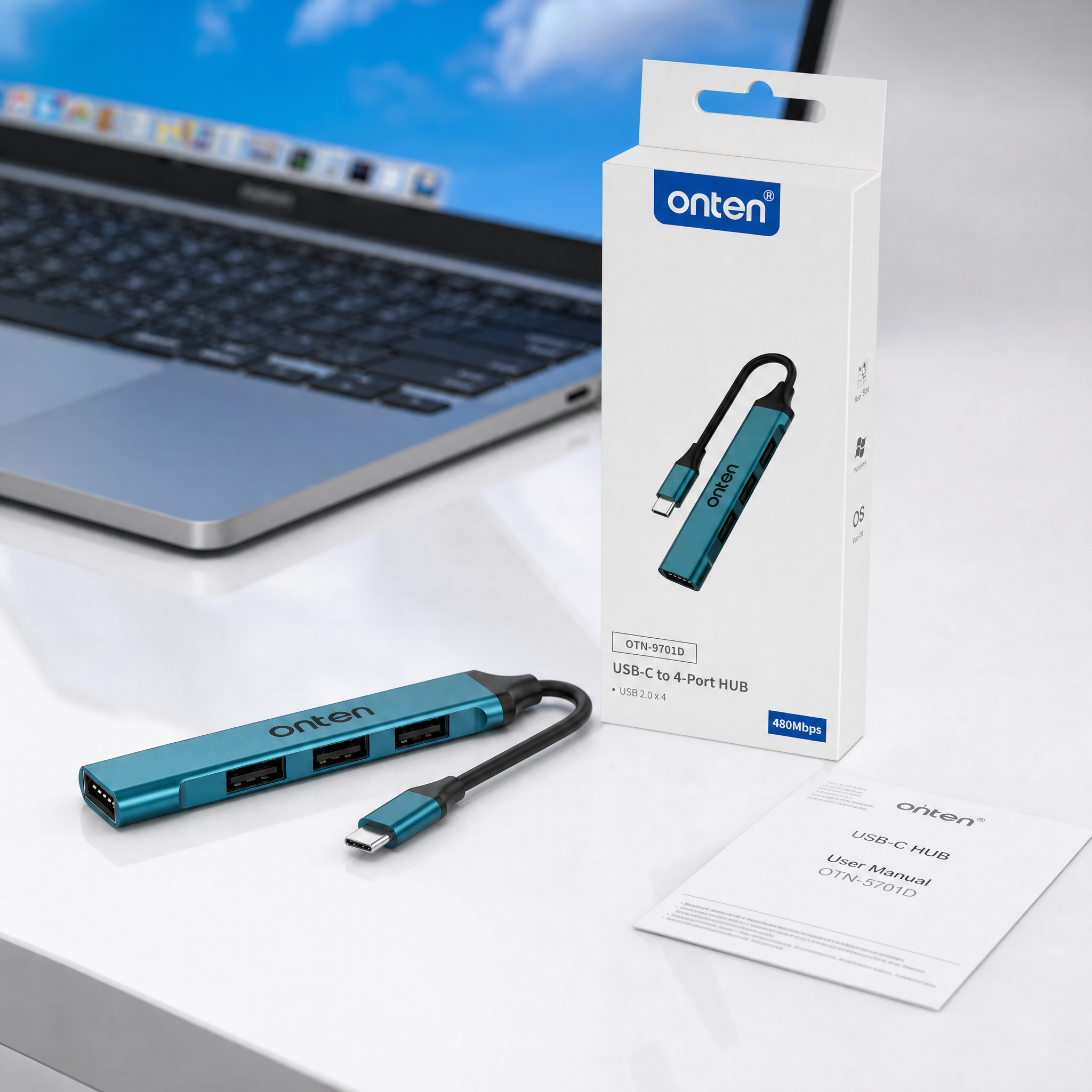 OTN-9701D ONTEN USB C 2.0 HUB 4 Port
