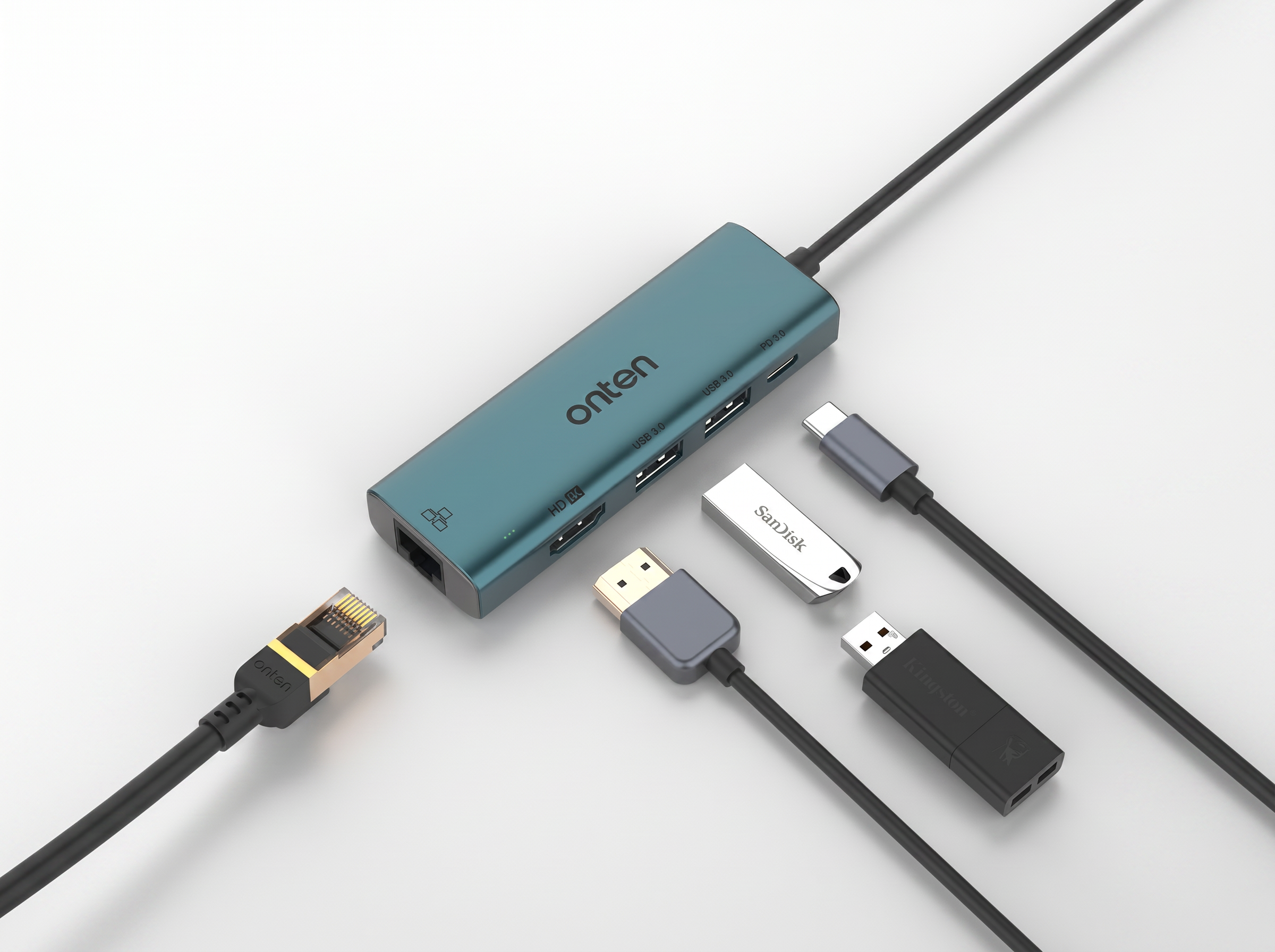 ONTEN OTN-UC125 5-in-1 USB-C Hub Review: HDMI, LAN &amp; PD3.0 Charging Guide