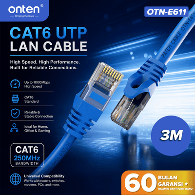 OTN-E611 ONTEN KABEL LAN  UTP CAT 6 RJ45 ETHERNET 24 AWG