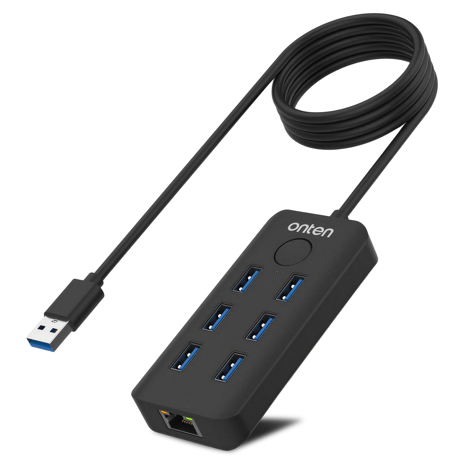 OTN-8121 ONTEN USB Hub 7 Port With Windows Screen  Lock WITH PORT LANRJ45