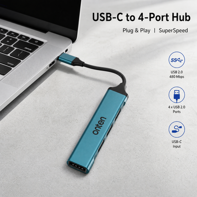 OTN-9701D ONTEN USB C 2.0 HUB 4 Port