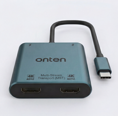 OTN-9175K MST Adapter Type C to Dual HDMI With PD Charging & USB A 3.0